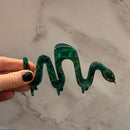 Velvet Claws Cleopatra Green Snake Hair Claw | Claw Clip in Velvet Travel Bag