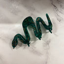 Velvet Claws Cleopatra Green Snake Hair Claw | Claw Clip in Velvet Travel Bag