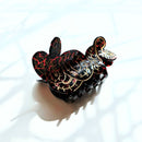 Velvet Claws Coiled Snake Claw in Brown Gold and Red Hair Clip | Claw Clip in Velvet Travel Bag