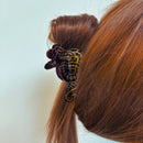 Velvet Claws Coiled Snake Claw in Brown Gold and Red Hair Clip | Claw Clip in Velvet Travel Bag