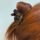 Velvet Claws Coiled Snake Claw in Brown Gold and Red Hair Clip | Claw Clip in Velvet Travel Bag