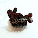 Velvet Claws Coiled Snake Claw in Brown Gold and Red Hair Clip | Claw Clip in Velvet Travel Bag