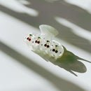Velvet Claws Hair Clip | Cherries in Crystal White | Claw Clip in Velvet Travel Bag