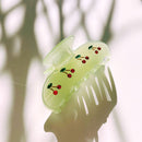 Velvet Claws Hair Clip | Cherries in Mint Ice | Claw Clip in Velvet Travel Bag