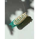 Velvet Claws Hair Clip | Gen Z Aesthetic Yin Yang in Green and White Hair Claw