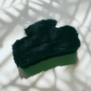 Velvet Claws Hair Clip | Rectangle Plush in Faux Fur Black | Claw Clip in Velvet Travel Bag