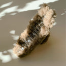 Velvet Claws Hair Clip | Triangle Plush in Teddy Bear Brown Faux Fur Hair Claw