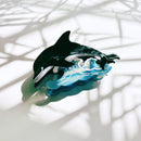 Velvet Claws Killer Whale Orca Hair Claw | Claw Clip in Velvet Travel Bag
