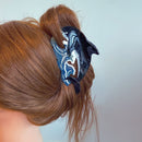 Velvet Claws Killer Whale Orca Hair Claw | Claw Clip in Velvet Travel Bag