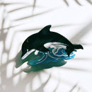 Velvet Claws Killer Whale Orca Hair Claw | Claw Clip in Velvet Travel Bag