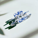 Velvet Claws Painted Pottery Blue Floral Hair Clip | Claw Clip in Velvet Travel Bag