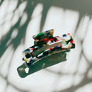 Velvet Claws Rectangular Mini Claw in Ancient Mosaic | Claw Clip in Velvet Travel Bag