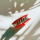 Velvet Claws Round Poppy Small Hair Claw | Claw Clip in Velvet Travel Bag