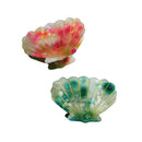 Velvet Claws Seashell Claw Set of 2: Aqua and Coral | Hair Claw Clip in Velvet Travel Bag