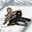 Velvet Claws Ultra Profesh Satin Wrapped Thin Hair Claw in Black | Claw Clip in Velvet Travel Bag