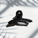 Velvet Claws Ultra Profesh Satin Wrapped Thin Hair Claw in Black | Claw Clip in Velvet Travel Bag