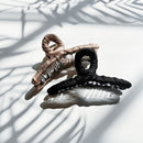 Velvet Claws Ultra Profesh Satin Wrapped Thin Hair Claw in Black | Claw Clip in Velvet Travel Bag