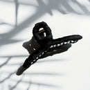 Velvet Claws Ultra Profesh Satin Wrapped Thin Hair Claw in Black | Claw Clip in Velvet Travel Bag