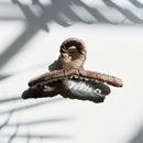 Velvet Claws Ultra Profesh Satin Wrapped Thin Hair Claw in Bronze | Claw Clip in Velvet Travel Bag