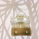 Velvet Claws Uptown Lady in White Dot Hair Clip | Claw Clip in Velvet Travel Bag