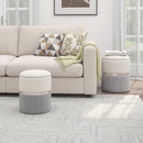 Velvet/Linen Fabric Storage Ottoman Set of 2