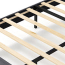 Velvet Upholstered Platform Bed with Height Adjustable Vertical Channel Headboard