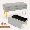 Velvet Upholstered Storage Bench with Removable Top-Grey