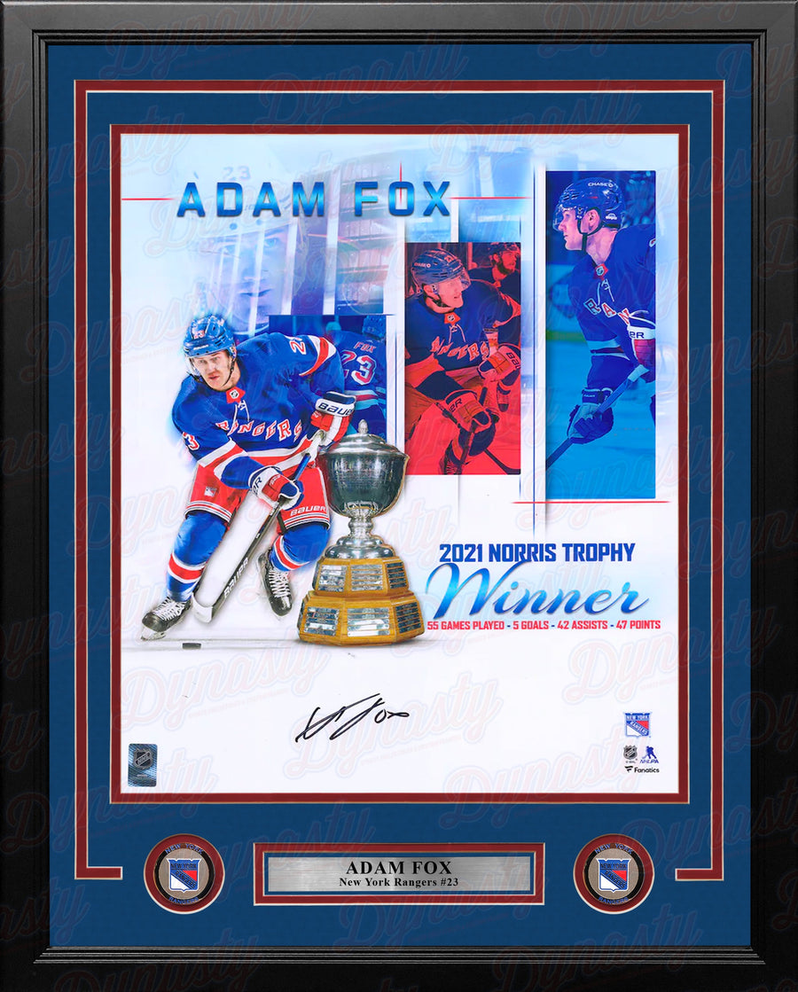 Adam Fox Norris Trophy New York Rangers Autographed 16