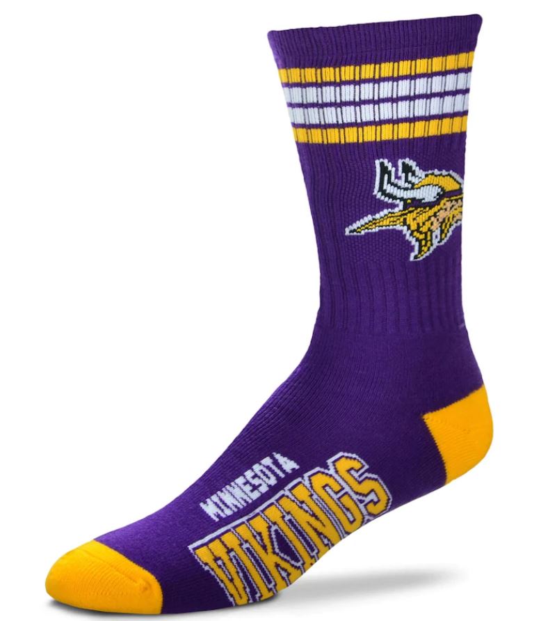 Minnesota Vikings Men's Football 4 Stripe Deuce Socks