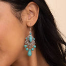 Vintage Turquoise Silver Chandelier Earrings ๐
Bohemian Vibe Dangle Fashion Jewelry