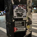 Virtuous Vandalism “There Can Never Be a Justification for Genocide” Sticky Notes 3" x 3" Pack of 50 | Combat and Cover Offensive Public Messages with Adhesive Protest Notes