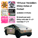 Virtuous Vandalism “Transphobia is Gross” Sticky Notes 3" x 3" Pack of 50 | Combat and Cover Offensive Public Messages with Adhesive Protest Notes