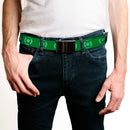 Web Belt Blank Black Buckle - Green Lantern Logo Weathered Greens Webbing