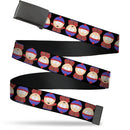 Web Belt Blank Black Buckle - South Park Stan Flip Poses Black Webbing