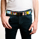 Chrome Buckle Web Belt - SUPERGIRL w/Face CLOSE-UP Webbing