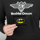 Bi-Fold Wallet - Batman Icon Centered Bat Signal Stripe Black Yellow Grays