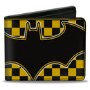 Bi-Fold Wallet - BATMAN Bat Logo Close-Up Checker Yellow Black