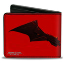 Bi-Fold Wallet - The Batman Movie Bat Wings Weathered Red Black