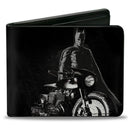 Bi-Fold Wallet - The Batman and Batcycle Pose Black White