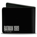 Bi-Fold Wallet - BATMAN 1989 Batmobile Text Black/White/Blue