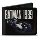 Bi-Fold Wallet - BATMAN 1989 Batmobile Text Black/White/Blue