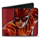 Bi-Fold Wallet - The Flash Running Pose with Lightning Icon Reds
