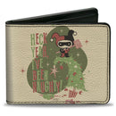 Bi-Fold Wallet - Chibi Harley Quinn Holiday Christmas HECK YEAH I'VE BEEN NAUGHTY Pose