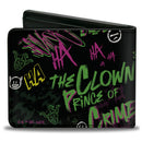 Bi-Fold Wallet - Joker THE CLOWN PRINCE OF CRIME Collage Black/Multi Neon