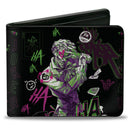 Bi-Fold Wallet - Joker THE CLOWN PRINCE OF CRIME Collage Black/Multi Neon