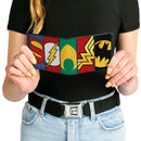 Bi-Fold Wallet - Justice League 5-Superhero Textured Logo CLOSE-UP Panels