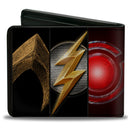 Bi-Fold Wallet - Justice League 2017 6-Superhero Icon Blocks