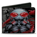 Bi-Fold Wallet - Black Manta Pose Aquaman Issue 23 1 Cover Scene Grays Reds