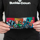 Bi-Fold Wallet - Justice Leage 4-Superheroes and 2-Villains Group Pose Halftone Blocks Multi Color