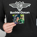 Bi-Fold Wallet - Justice Leage 4-Superheroes and 2-Villains Group Pose2 Glow Burst Greens